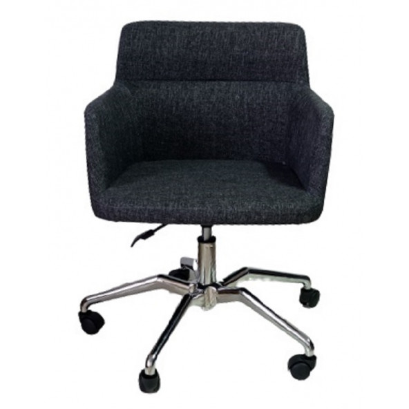 Büro Sandalyesi Örümcek Yıldız Ayaklı Antrasit Keten Kumaş