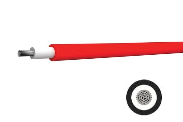 Kalaylı Solar Kablo 1x6mm  Kırmızı ürün görseli