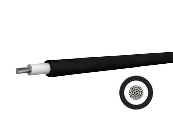 Kalaylı Solar Kablo 1x6mm  Siyah ürün görseli 1