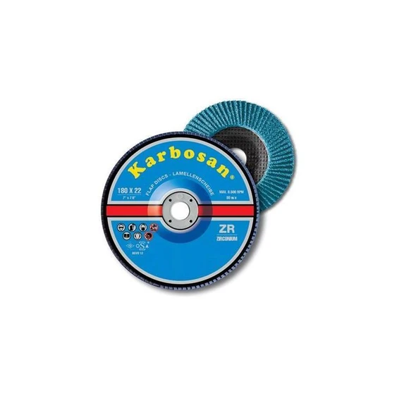 Karbosan Zirkonyum Flap Disk Zımpara 180mm  40 - 1