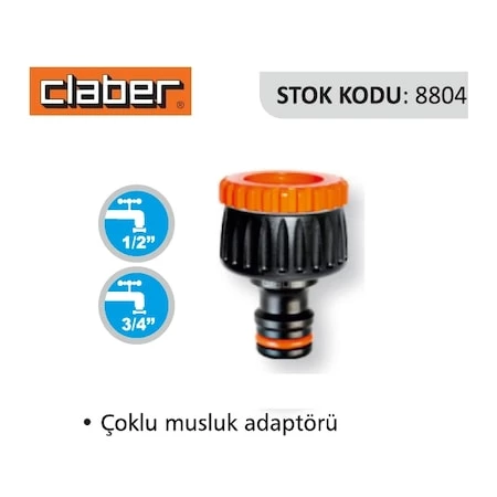Claber 8804 Musluk Adaptörü 1/2-3/4"
