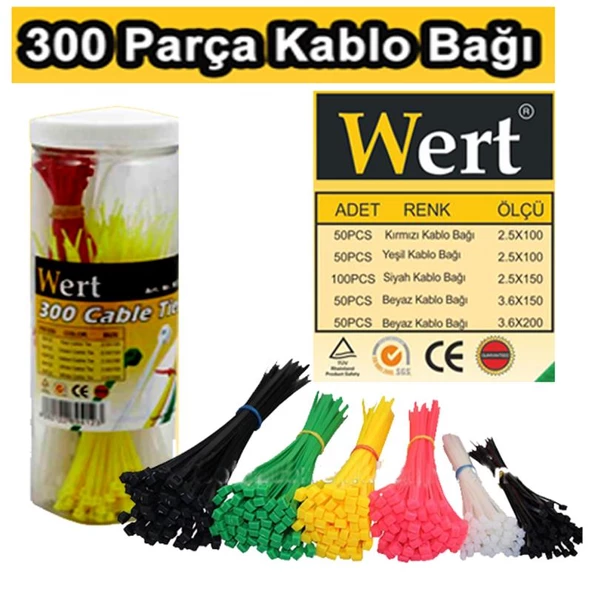Wert W2430 Kablo Bağı Seti 300 Parça - 2