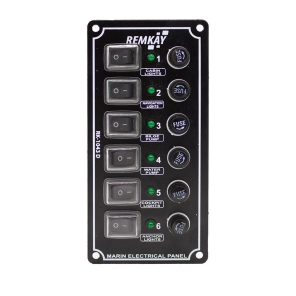 Remkay 12V İzoleli Dikey Switch Panel  8li - Resim 4