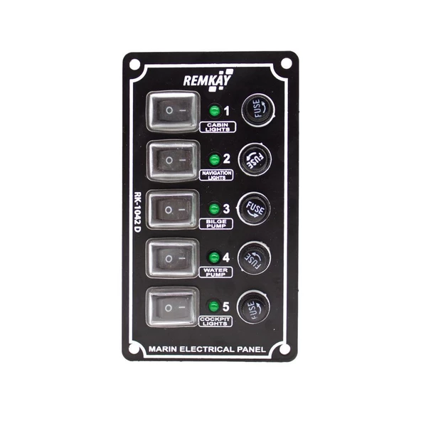 Remkay 12V İzoleli Dikey Switch Panel  8li - Resim 3