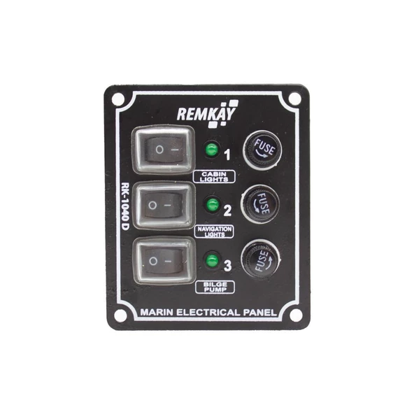 Remkay 12V İzoleli Dikey Switch Panel  3lü