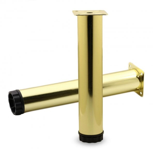 Mobilya Kanepe Sehpa TV Ünitesi Koltuk Ayağı Ayarlanabilir 25 cm Gold Altın Metal Baza Ayak