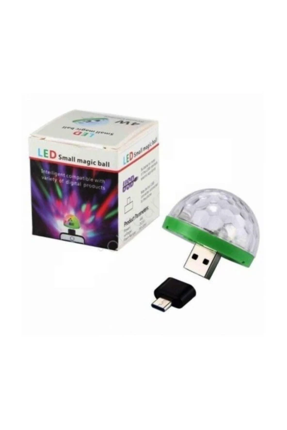 Müziğe Ve Sese Duyarlı Usb Girişli Araç Içi Mini Disko Topu Parti Android - 2
