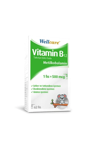 Wellcare Vitamin B12 Metilkobalamin 500 Mcg Dil Altı Sprey 5 Ml