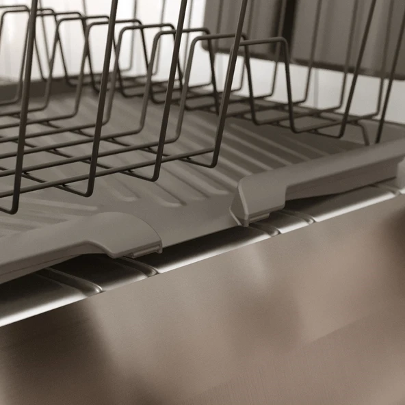 TEKNOTEL TEK KATLI BULAŞIKLIK TABAKLIK OLUKLU TEPSİ MAT SİYAH KB085 - 2