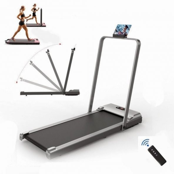 Yürüme Koşu Bandı 7 Katmanlı 100kg Taşıma Uzaktan Kumandalı Portatif Katlanabilir Koşu Cihazı Aleti - 6