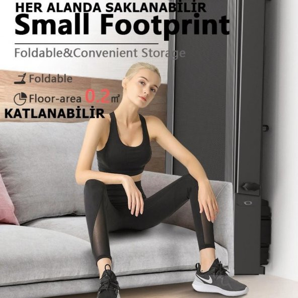 Yürüme Koşu Bandı 7 Katmanlı 100kg Taşıma Uzaktan Kumandalı Portatif Katlanabilir Koşu Cihazı Aleti - 11