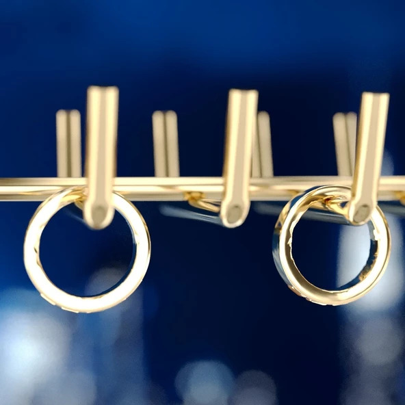 TEKNOTEL TAKI AKSESUAR STANDI DEKORATİF ORGANİZER GOLD EG210 - 2