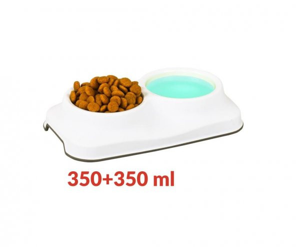 Flosoft İkili Kedi Köpek Mama ve Su Kabı 350+350ml - 2