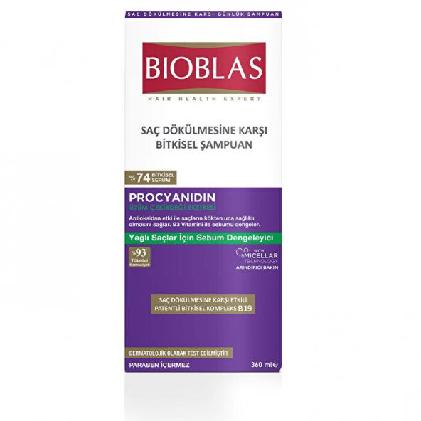 Bioblas Procyanıdın Saç Dökülmesine Karşı Bitkisel Şampuan 360x2 720 ml