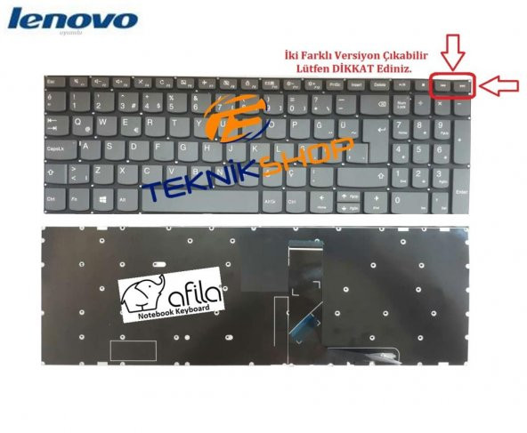 Lenovo V15-IWL 81YE0095TX, 81YE008ETX Klavyesi - Füme TR / Ver.2 - 2