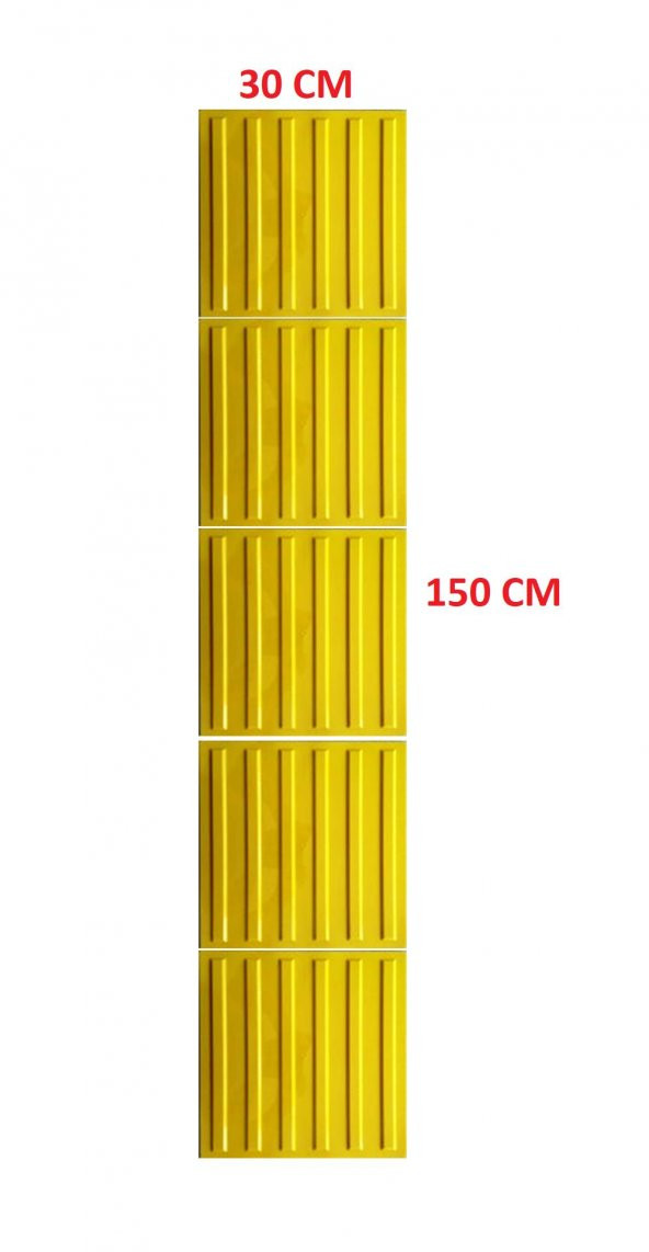 5 Adet Hissedilebilir Yürüme Yüzeyi (Uyarıcı Tip) Zemin İşaretleme 300*300 mm - 1