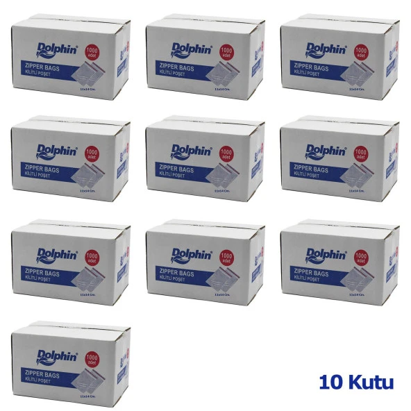 Dolphin Kilitli Şeffaf Buzdolabı Kilitli Saklama Poşeti Torba - 11x14 Cm. - 1000 Adetlik 10 Kutu - 2