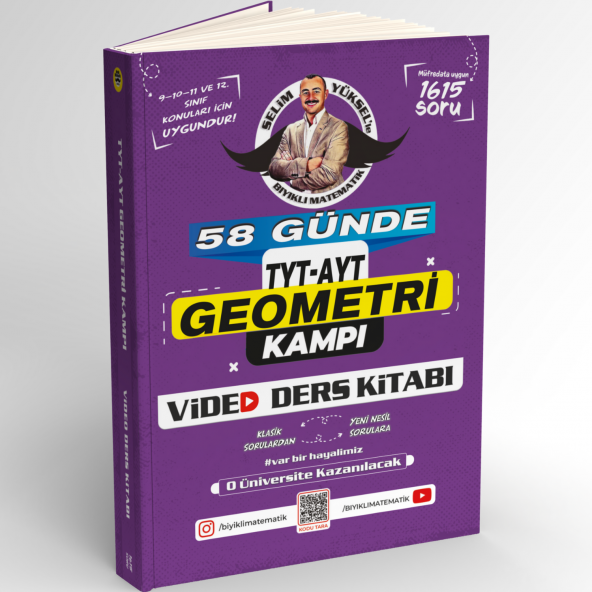 Bıyıklı Matematik 58 Günde TYT AYT Geometri Kampı Video Ders Kitabı Selim Yüksel