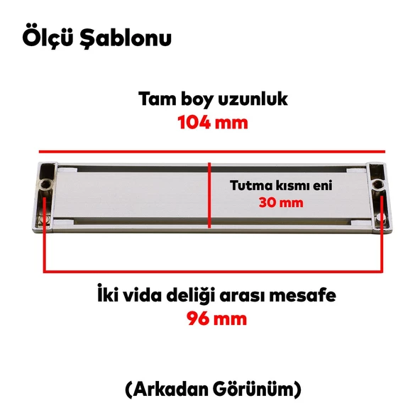 Plus Mobilya Mutfak Dolap Dolabı Kapak Çekmece Kulpu Kulbu (96 MM-9.6 CM) Mat Krom Metal Kulpları - 4