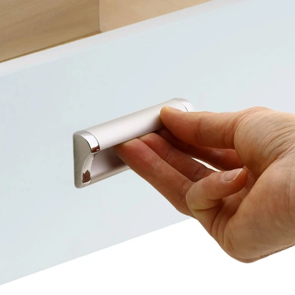 Plus Mobilya Mutfak Dolap Dolabı Kapak Çekmece Kulpu Kulbu (96 MM-9.6 CM) Mat Krom Metal Kulpları - 3