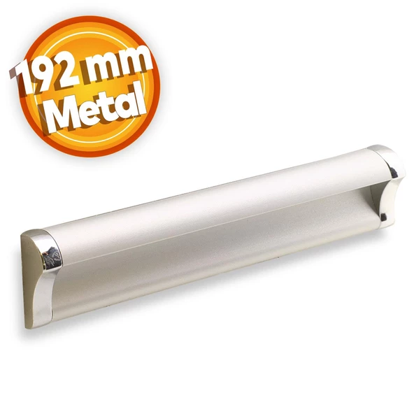 Plus Mobilya Mutfak Dolap Dolabı Kapak Çekmece Kulpu Kulbu (192 MM-192.2 CM) Mat Krom Metal Kulpları