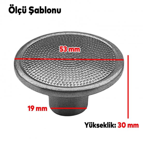 Düğme Çekmece Dolap Kapak Kulpu Kulbu Antik Gümüş Metal Kulp - 4