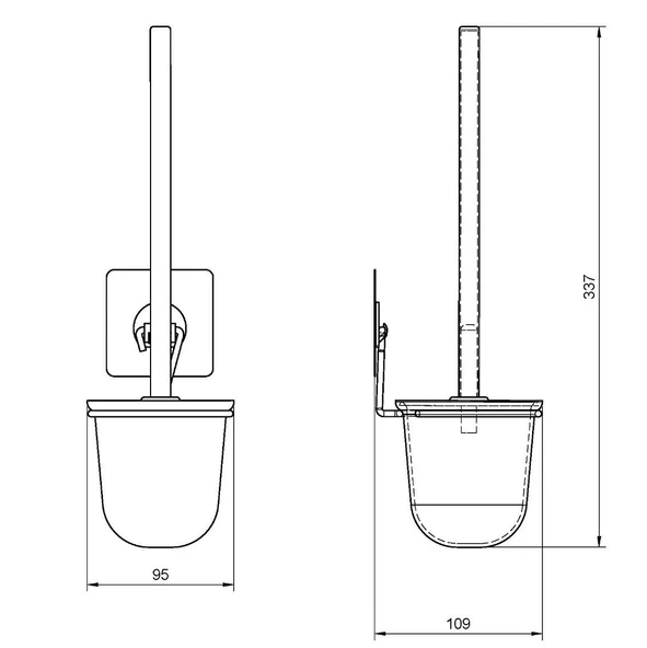 TEKNOTEL YAPIŞKANLI PASLANMAZ TUVALET FIRÇASI KROM ST195 - 3