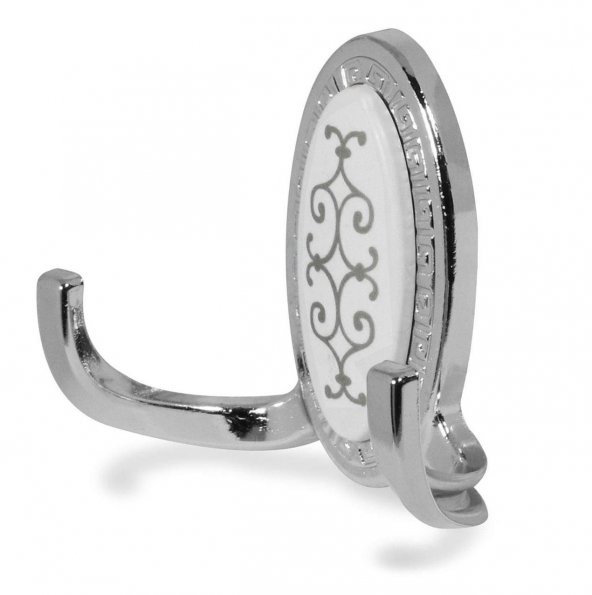 Vestiyer Duvar Askısı Dolap Elbise Askılığı Krom Desenli Metal Askı (4 ADET) - Resim 2