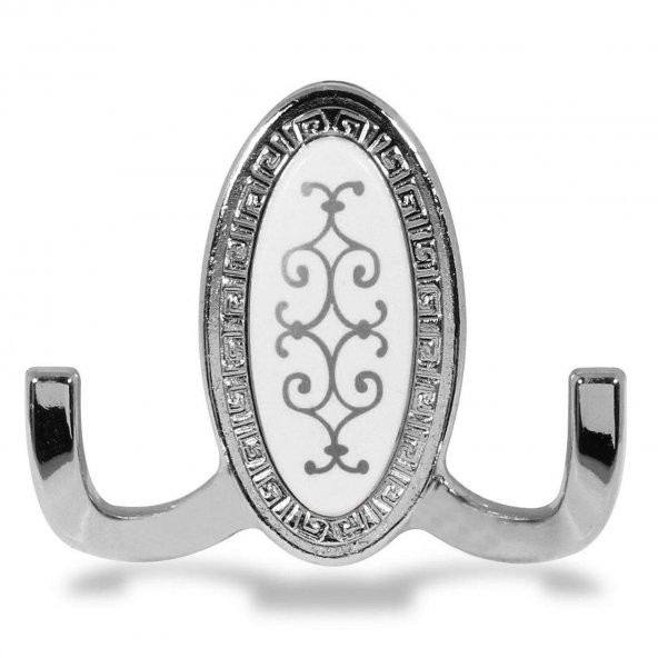 Vestiyer Duvar Askısı Dolap Elbise Askılığı Krom Desenli Metal Askı (4 ADET) - Resim 4