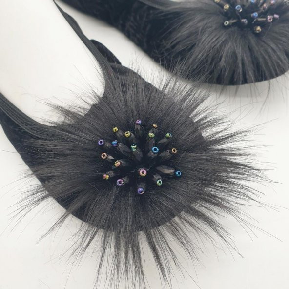 Taşlı Ev Babeti Ve Patik Siyah Renk - 2