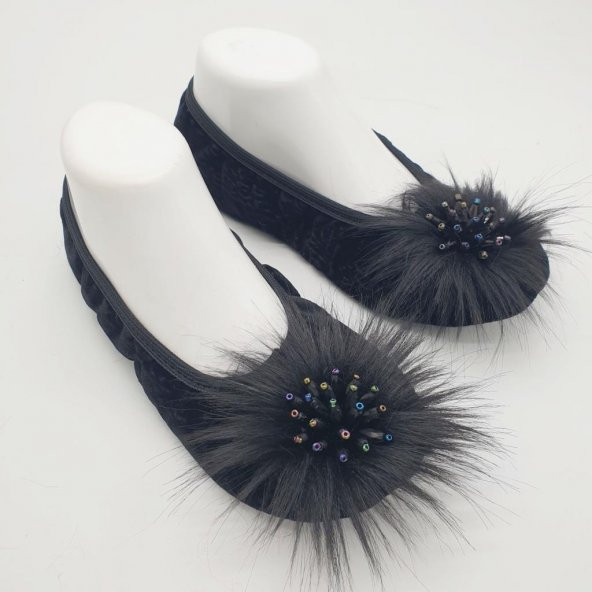 Taşlı Ev Babeti Ve Patik Siyah Renk - 3