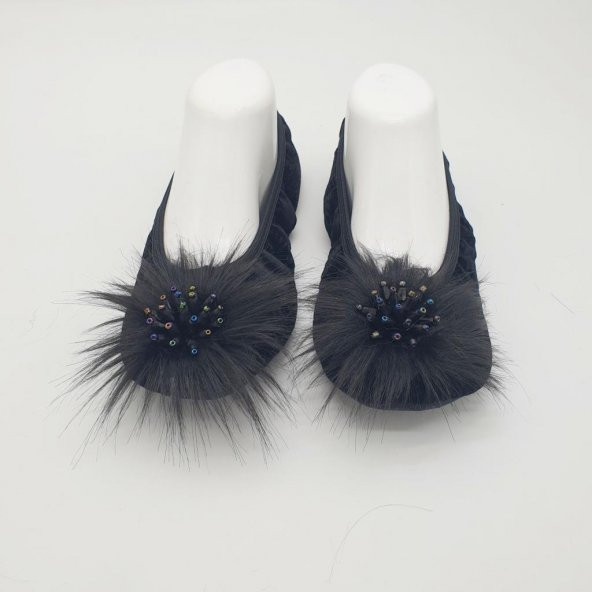 Taşlı Ev Babeti Ve Patik Siyah Renk - 4