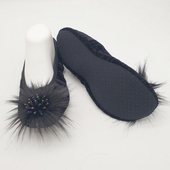 Taşlı Ev Babeti Ve Patik Siyah Renk - 5