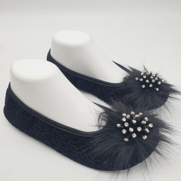 Taşlı Ev Babeti Ve Patik Siyah Renk - 6