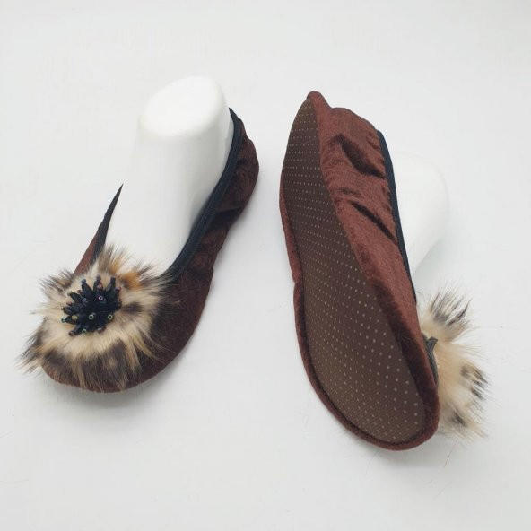 Taşlı Ev Babeti Ve Patik Kahve Renk - 6