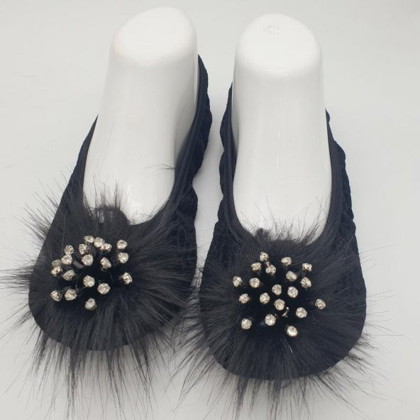 Taşlı Ev Babeti Ve Patik Siyah Renk - 8