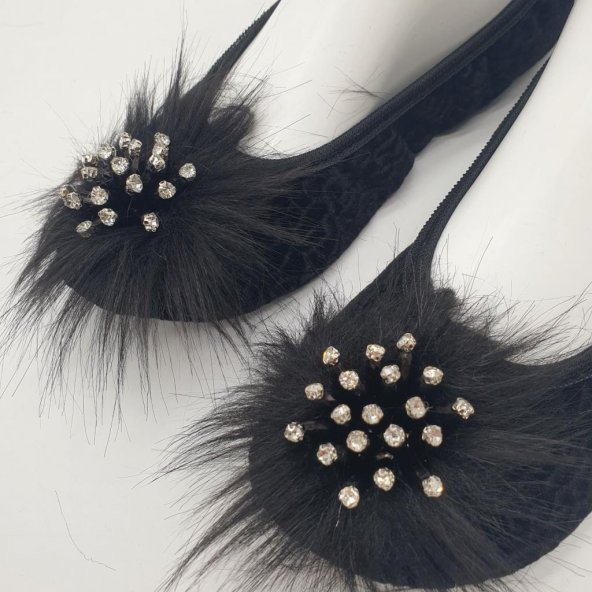 Taşlı Ev Babeti Ve Patik Siyah Renk - 9