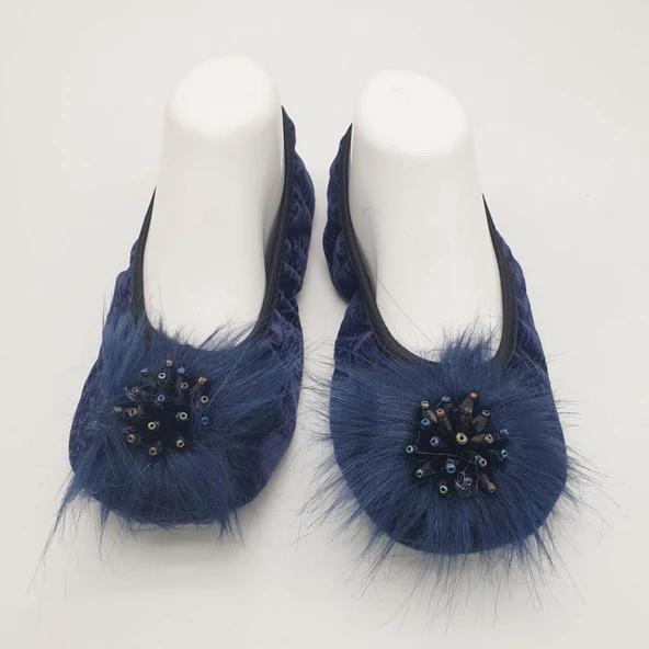 Taşlı Ev Babeti Ve Patik Lacivert Renk - 3