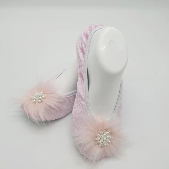 Taşlı Ev Babeti Ve Patik Pudra renk - 7