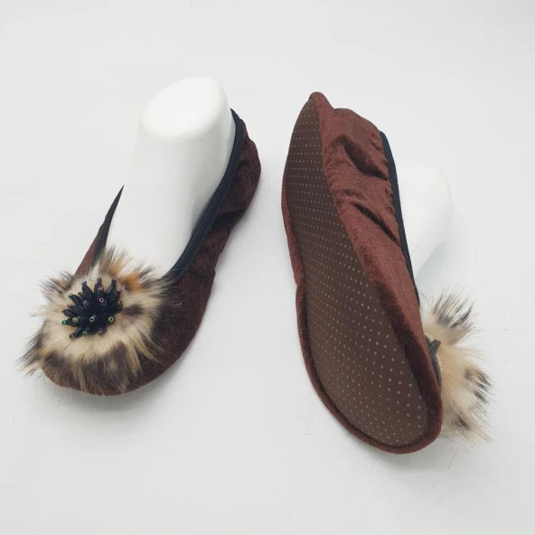 Taşlı Ev Babeti Ve Patik Kahve Renk - 10