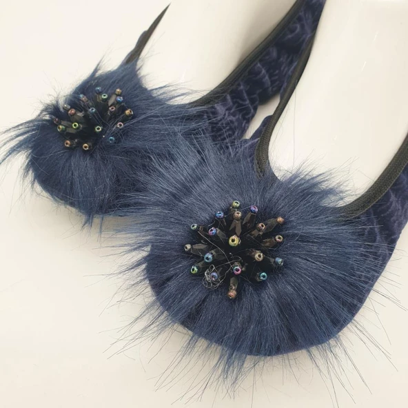 Taşlı Ev Babeti Ve Patik Lacivert Renk - 4