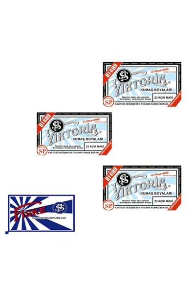 3 Adet Kumaş Boyası 1209 AÇIK MAVİ + Fiske1 Adet ürün görseli 1