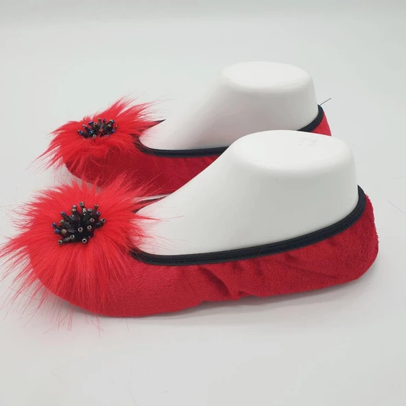 Taşlı Ev Babeti Ve Patik Kırmızı Renk - 3