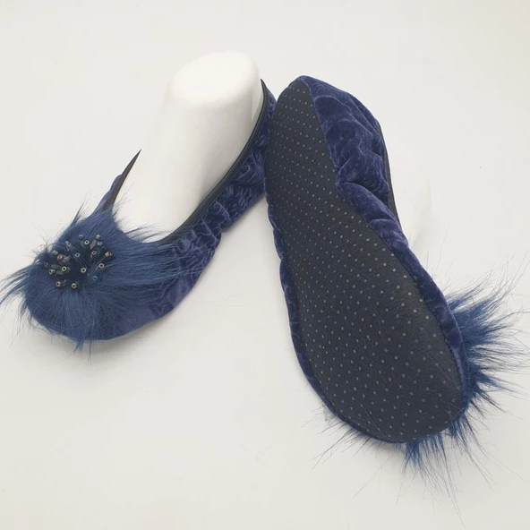 Taşlı Ev Babeti Ve Patik Lacivert Renk - 5