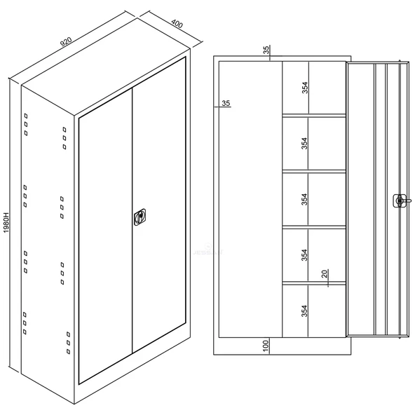Jessan Ofis 198 lik Dosya Dolabı Gri - 5