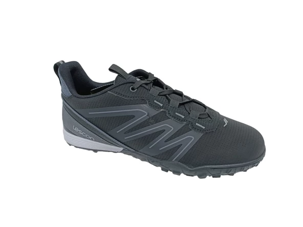 Lescon Attack Erkek Siyah Bağcıklı Halı Saha Ayakkabı - 2