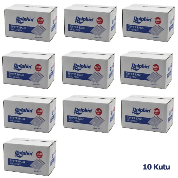 Dolphin Kilitli Şeffaf Buzdolabı Kilitli Saklama Poşeti Torba - 15x18 Cm. - 600 Adetlik 10 Kutu - Resim 2