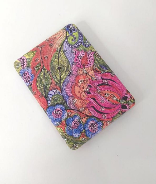 Ayna Cep Çanta Makyaj Aynası Büyüteç Desenli Dikdörtgen Ayna - Resim 2