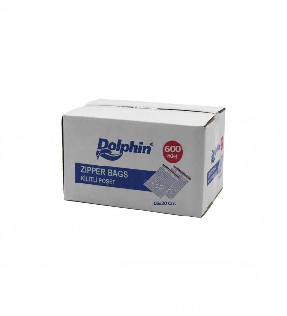 Dolphin Kilitli Şeffaf Buzdolabı Kilitli Saklama Poşeti Torba - 16x20 Cm. - 600 Adetlik Kutu