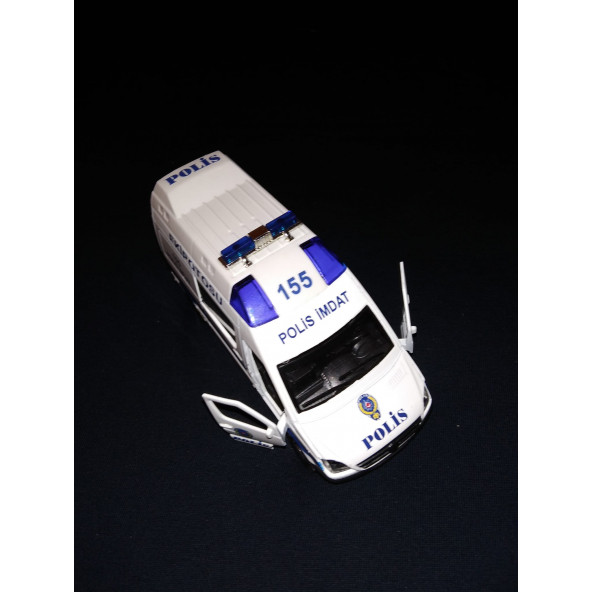 polis ekip minibüs metal oyuncak - 2